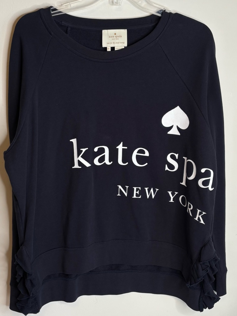 KATE SPADE NEW YORK RUFFLE PULLOVER CREWNECK SWEATSHIRT